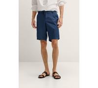 Bermudas BUGATTI "Soft touch", Herren, Gr. 58, Normalgrößen, blau (370, marine), 55% Leinen, 45% Baumwolle, unifarben, normal, Hosen Bermudas, Leinen-Baumwoll-Mix (68181605-58) 370, marine