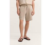 Bermudas BUGATTI, Herren, Gr. 48, Normalgrößen, 20, ecru, 52% Leinen, 48% Baumwolle, unifarben, normal, Hosen Bermudas, Leinen-Mix mit Kargo-Taschen (45089757-48) 20, ecru