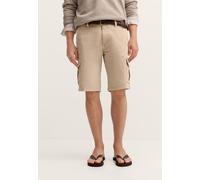 Bermudas BUGATTI, Herren, Gr. 48, Normalgrößen, 20, ecru, 98% Baumwolle, 2% Elasthan, unifarben, normal, Hosen Bermudas, mit Cargo-Taschen (85327863-48) 20, ecru