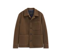 Hemdjacke BUGATTI "Regular Fit", Herren, Gr. 52, 80, braun, 75% Wolle, 25% Polyester, unifarben, casual, regular fit, Langarm, Jacken, mit Umlegekragen & Knopfleiste (70618535-52) 80, braun