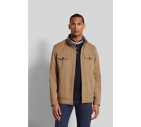 Blouson BUGATTI, Herren, Gr. 52, grau (taupe), 67% Baumwolle, 28% Polyamid, 5% Elasthan, casual, regular fit, Langarm Manschette, Jacken, mit aufgesetzter Brusttasche (45998222-52) taupe