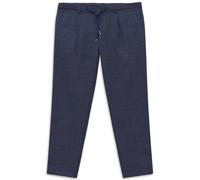Bundfaltenhose BUGATTI "Superior touch", Herren, Gr. 35, Länge 30, 370, marine, 57% Polyester, 22% Wolle, 17% Viskose, 4% Elasthan, unifarben, gerade, unten schmal, Hosen, mit Stretch und easy-care Fu