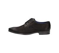 bugatti Herren Business Halbschuh aus Hochwertigem Leder, Derby im Minimalistischen Design, Schwarz 3, 43 EU