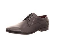 bugatti Herren Business Halbschuh aus Hochwertigem Leder, Derby mit Eleganter Liniengestaltung, Schwarz, 47 EU