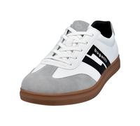 Sneaker BUGATTI, Herren, Gr. 44, grau (weiß, grau), Lederimitat, Schuhe Sneaker, Retro Sneaker, Schnürschuh, Freizeitsneaker mit softem Schaftrand (59646959-44) weiß, grau