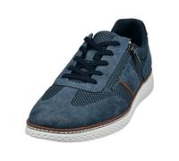 Schnürschuh BUGATTI, Herren, Gr. 44, blau, Lederimitat, Schuhe Schnürschuh, Schnürschuh, Freizeitschuh, Halbschuh mit zusätzlichem Reißverschluss (77083102-44) blau