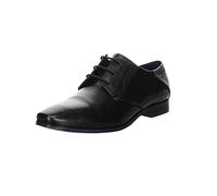 Bugatti Herren Businessschuhe Morino Schnürschuh Glattleder Schnürhalbschuhe Büro Elegant Uni elegant Business Anzug Glattleder, 48 EU, Schwarz