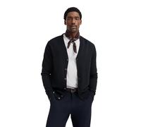 Cardigan BUGATTI "Modern Fit", Herren, Gr. XL, 390, marine, Strick, 95% Baumwolle, 5% Kaschmir, unifarben, normal, V-Ausschnitt, Rippbündchen, Strickjacken, mit V-Ausschnitt aus Baumwolle-Kaschmir (92