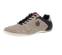bugatti Herren Casual Sneaker mit Flexibler Sohle, Schnürschuh mit Memory Foam, Elastische Schnürsenkel, Taupe, 47 EU