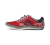 bugatti Herren Casual Sneaker mit Flexibler Sohle, Schnürschuh mit Memory Foam, Elastische Schnürsenkel, Rot, 40 EU