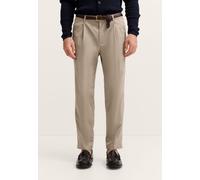 Chinohose BUGATTI "Loose Fit", Herren, Gr. 34, Länge 30, beige (50, beige), 65% Baumwolle, 33% Lyocell, 2% Elasthan, unifarben, loose fit, Hosen Chinohose, aus Baumwollmix mit Stretch (23242554-34) 50