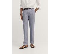 Chinohose BUGATTI, Herren, Gr. 38, Länge 32, 350, blau, 97% Baumwolle, 3% Elasthan, kariert, casual, normal, Hosen, mit körpernaher Passform (14080757-38) 350, blau