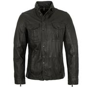 bugatti - Herren Echtleder Lederjacke Lammnappa holzkohle