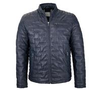 Bugatti - Herren Lederjacke Steppjacke Lammnappa navy : 52