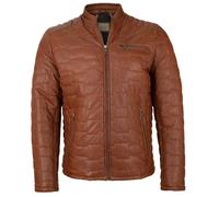 bugatti - Herren Echtleder Lederjacke Steppjacke Lammnappa rot-braun Größe 50