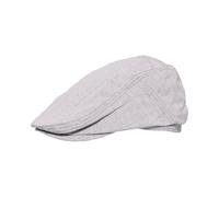 bugatti Herren Flatcap Fischgrät | leichte Sommer Schirmmütze | Baumwolle Leinen Silver