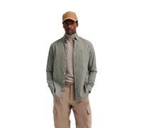 Langarmhemd BUGATTI "Soft Cotton", Herren, Gr. 3XL, Normalgrößen, 150, moos, 100% Baumwolle, Fischgratmuster, normal, eckige 2-Knopf-Manschette, Hemden, im Modern Fit mit Button-Down Kragen (32542614-