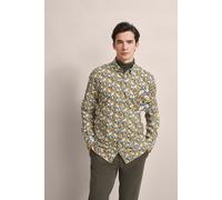 Langarmhemd BUGATTI, Herren, Gr. XXL, Normalgrößen, grün (oliv), 100% Baumwolle, unifarben, casual, normal, Langarm eckige 2-Knopf-Manschette, Hemden, mit Button-Down-Kragen (84395421-XXL) oliv