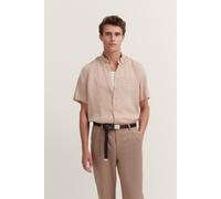 Kurzarmhemd BUGATTI, Herren, Gr. M, Normalgrößen, beige (60, taupe), 100% Leinen, unifarben, normal, Hemden, aus Leinen (54601167-M) 60, taupe