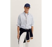 Langarmhemd BUGATTI, Herren, Gr. M, Normalgrößen, 390, marine, 100% Baumwolle, geblümt, casual, normal, Langarm eckige 2-Knopf-Manschette, Hemden, aus reiner Baumwolle und mit Easy-Care Funktion (4980