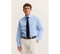 Businesshemd BUGATTI "Loose Fit", Herren, Gr. M, Normalgrößen, 320, hellblau, Canvas, 85% Lyocell, 15% Leinen, gestreift, loose fit, Hemden, gestreift aus Leinen-Mix (76732651-M) 320, hellblau