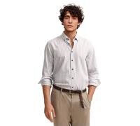 Businesshemd BUGATTI "Button-Down-Kragen", Herren, Gr. XL, Normalgrößen, 70, braun, Canvas, 100% Baumwolle, gestreift, normal, Hemden, im Streifen-Design (84433852-XL) 70, braun