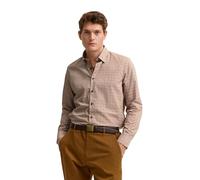 Businesshemd BUGATTI "Modern Fit", Herren, Gr. 3XL, Normalgrößen, 70, braun, Canvas, 100% Baumwolle, bedruckt, normal, Hemden, mit Under-Button-Down Kragen (84308567-XXXL) 70, braun