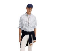 Langarmhemd BUGATTI, Herren, Gr. XL, Normalgrößen, 390, marine, 100% Baumwolle, geblümt, casual, normal, Langarm eckige 2-Knopf-Manschette, Hemden, aus reiner Baumwolle und mit Easy-Care Funktion (498