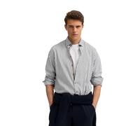 Langarmhemd BUGATTI "Easy Care", Herren, Gr. XL, Normalgrößen, 390, marine, 100% Baumwolle, gestreift, casual, normal, Langarm eckige 2-Knopf-Manschette, Hemden, gestreift mit Button-Down und aus Baum