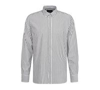 Langarmhemd BUGATTI, Herren, Gr. L, Normalgrößen, blau (390, marine), 100% Baumwolle, gestreift, normal, eckige 2-Knopf-Manschette, Hemden, mit Streifenprint (74693966-L) 390, marine