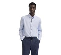 Businesshemd BUGATTI "Easy-Care", Herren, Gr. XXL, Normalgrößen, 320, hellblau, Satin, 100% Baumwolle, gestreift, normal, Hemden, gestreift mit Satin-Optik (58759265-XXL) 320, hellblau