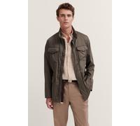 Langjacke BUGATTI, Herren, Gr. 52, 180, oliv, 67% Baumwolle, 30% Polyamid, 3% Elasthan, unifarben, casual, regular fit, Langarm normaler Saum, Jacken, mit Stehkragen (75649463-52) 180, oliv