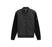 Sweatjacke BUGATTI "Regular Fit", Herren, Gr. XL, 280, dunkelgrau, Sweatware, 75% Baumwolle, 25% Polyester, unifarben, regular fit, ohne Ausschnitt, Rippbündchen, Sweatjacken, mit Rautensteppung und S