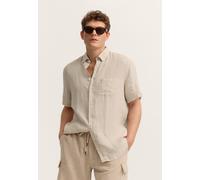 Bugatti Herren Kurzarm-Hemd Modern Fit aus Leinen mit Button-Down-Kragen S