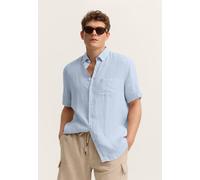 Bugatti Herren Kurzarm-Hemd Modern Fit aus Leinen mit Button-Down-Kragen S