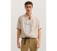 Bugatti Herren Kurzarm-Hemd Modern Fit aus Leinen mit Button-Down-Kragen S