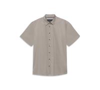 Kurzarmhemd BUGATTI, Herren, Gr. M, Normalgrößen, grau (40, beige), Canvas, 100% Baumwolle, unifarben, normal, Hemden, Modern Fit gestreift aus Baumwolle (33977569-M) 40, beige