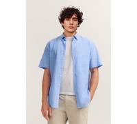 Kurzarmhemd BUGATTI, Herren, Gr. XXL, Normalgrößen, 320, hellblau, Canvas, 100% Baumwolle, unifarben, normal, Hemden, Modern Fit mit Button-Down-Kragen (98251108-XXL) 320, hellblau
