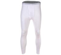 bugatti Herren Lange Unterhose - Feinripp, Eingriff, Baumwolle, einfarbig Weiß 4XL