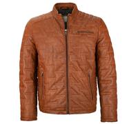 Bugatti - Herren Lederjacke Steppjacke Lammnappa cognac : 50