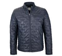 Bugatti - Herren Lederjacke Steppjacke Lammnappa navy : 60