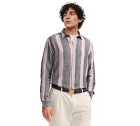 Leinenhemd BUGATTI, Herren, Gr. XL, Normalgrößen, 90, braun, Canvas, 100% Leinen, unifarben, normal, Hemden, aus Leinen gestreift mit Kentkragen (78830120-XL) 90, braun