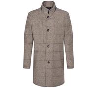 Kurzmantel BUGATTI, Herren, Gr. 26, beige, 49% Polyester, 21% Polyacryl, 18% Wolle, 12% Baumwolle, kariert, slim fit, normaler Saum, Mäntel Kurzmantel, mit Karodessinierung (95828847-26)