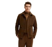 Hemdjacke BUGATTI "Regular Fit", Herren, Gr. 52, 80, braun, 75% Wolle, 25% Polyester, unifarben, casual, regular fit, Langarm, Jacken, mit Umlegekragen & Knopfleiste (70618535-52) 80, braun