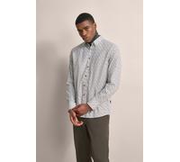 Langarmhemd BUGATTI, Herren, Gr. L, Normalgrößen, grün (oliv), 100% Baumwolle, gepunktet, casual, normal, Langarm eckige 2-Knopf-Manschette, Hemden, mit Button-Down-Kragen (53181703-L) oliv