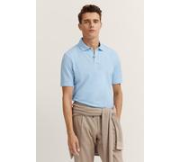 Poloshirt BUGATTI, Herren, Gr. XXL, blau (320, hellblau), 85% Baumwolle, 15% Leinen, unifarben, normal, ohne Ausschnitt, Rippbündchen, Shirts, aus Baumwoll-Leinen-Mischung (45299841-XXL) 320, hellblau