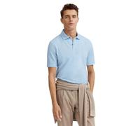 Poloshirt BUGATTI, Herren, Gr. 3XL, 320, hellblau, 85% Baumwolle, 15% Leinen, unifarben, casual, normal, ohne Ausschnitt, Kurzarm Rippbündchen, Shirts, aus Baumwoll-Leinen-Mischung (45299841-XXXL) 320