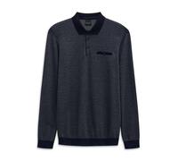 bugatti Herren Polo Shirt Langarm 8131-85082D Modern Fit Kurze Knopfleiste Brusttasche ideal für Büro Freizeit Alltag