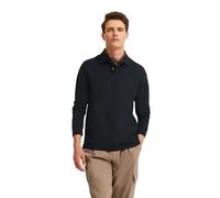 Langarm-Poloshirt BUGATTI "Modern Fit", Herren, Gr. M, blau (390, marine), 100% Baumwolle, unifarben, normal, ohne Ausschnitt, Rippbündchen, Shirts, aus reiner Baumwolle (97487566-M) 390, marine
