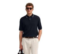 Bugatti Fashion Herren Strickpolo Regular Fit mit Struktur und Polokragen 1/2 Arm Marine Gr. M